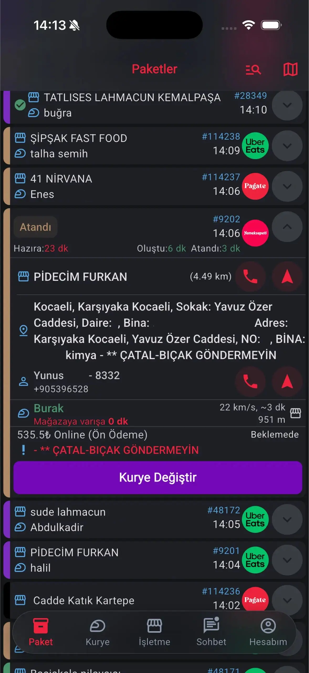 Pagate mobil yönetim paneli